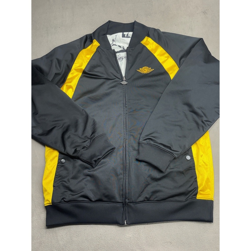 Air Jordan Track Jacket Mens XL Black Flight Club Graffiti Reversible Zip Up